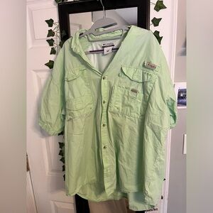 Columbia Mint Green Casual Shirt